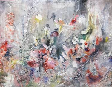 Original Abstract Expressionism Floral Mixed Media by Leah Macdonald