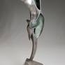 contemporary, abstract, modern, nude torso, bronze, verdigris, silver patina