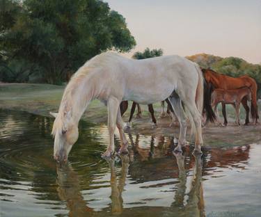 Print of Fine Art Horse Paintings by Marianna Foster