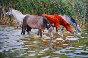 Print of Fine Art Horse Paintings by Marianna Foster
