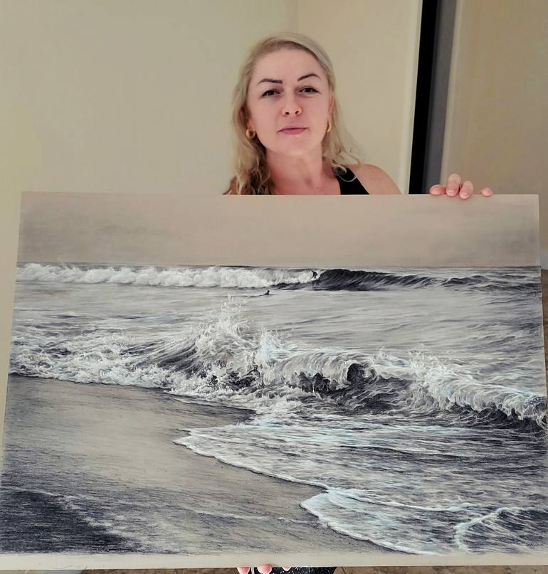 Original Seascape Drawing by Marianna Foster