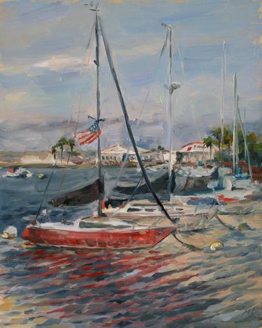 Original Fine Art Sailboat Paintings by Marianna Foster