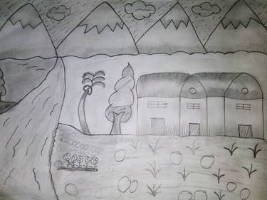 Original Landscape Drawing by sanjeev kumar