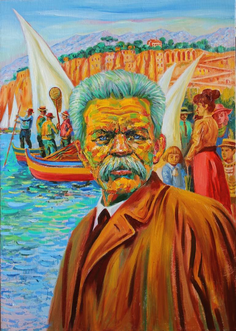 Maxim Gorky in Sorento Painting by Sergey Dronov | Saatchi Art