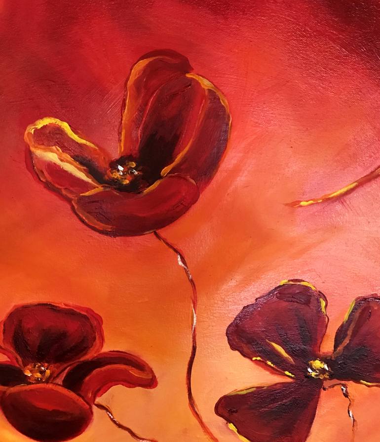 Original Abstract Expressionism Floral Painting by Karen Goddard