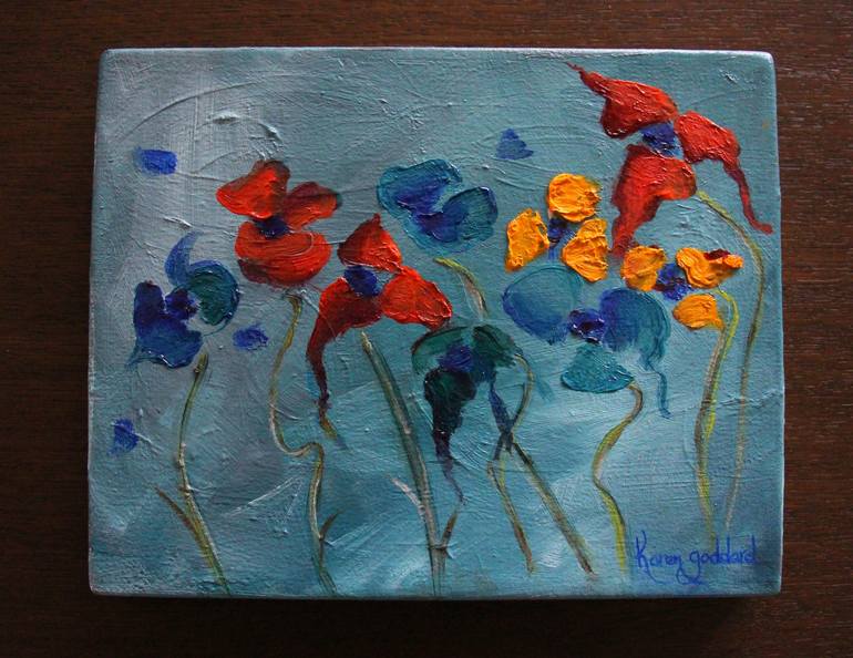 Original Abstract Floral Painting by Karen Goddard