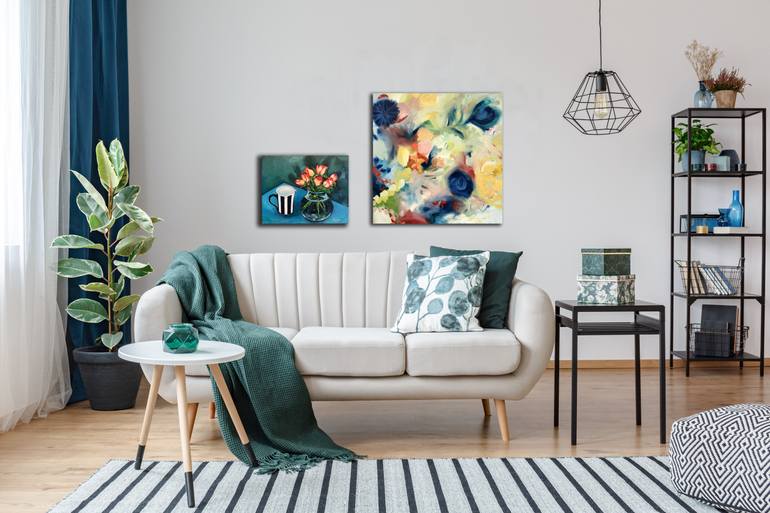 Original Abstract Botanic Painting by Karen Goddard