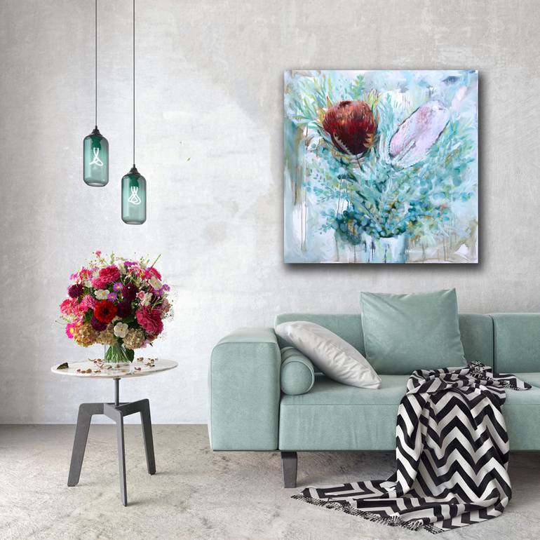 Original Abstract Floral Painting by Karen Goddard