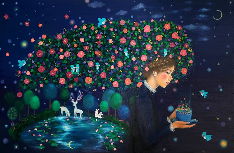 My little forest Painting by Eury Kim | Saatchi Art My little forest Painting
