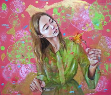 Original Figurative Floral Paintings by Eury Kim