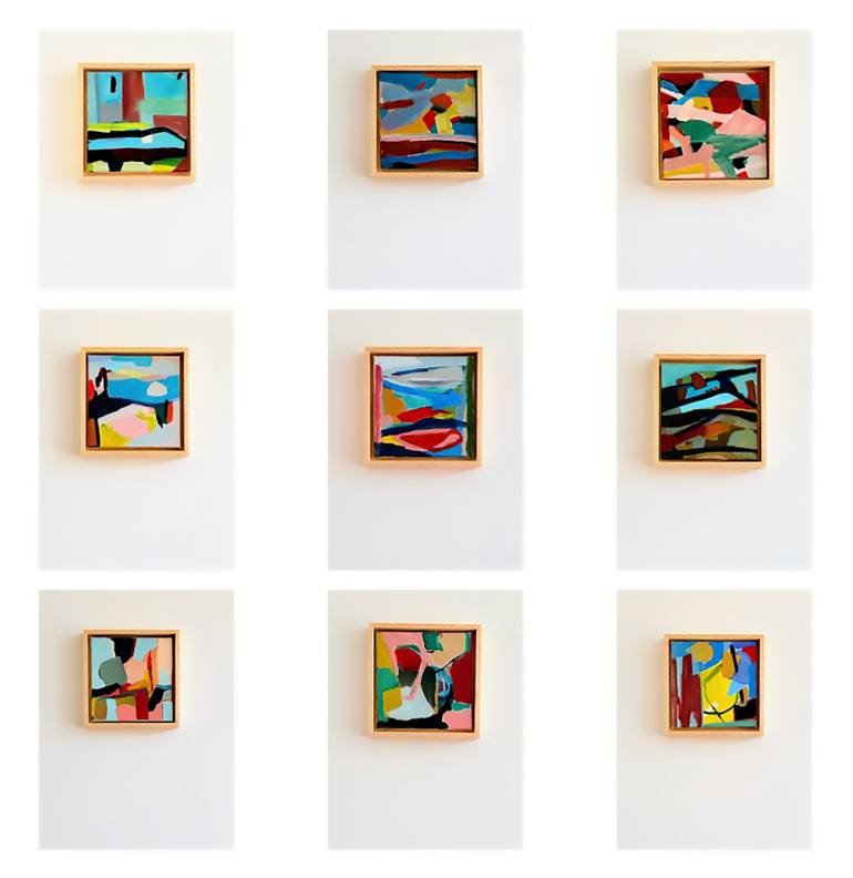 Original Abstract Painting by Katharina Ang | Abstract Art on Canvas | TINY CONSTRUCTIONS set of 9