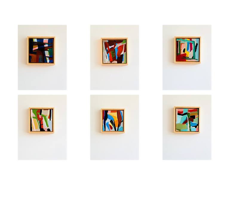 Original Abstract Painting by Katharina Ang | Abstract Art on Canvas | TINY CONSTRUCTIONS set of 6