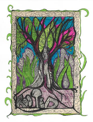 Print of Pop Art Tree Drawings by Sandy Jensen