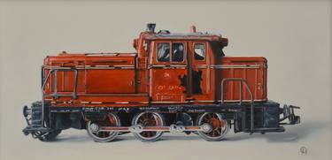 Print of Photorealism Train Paintings by Catherine Henchie