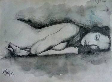 Original Nude Drawing by N MADHAB