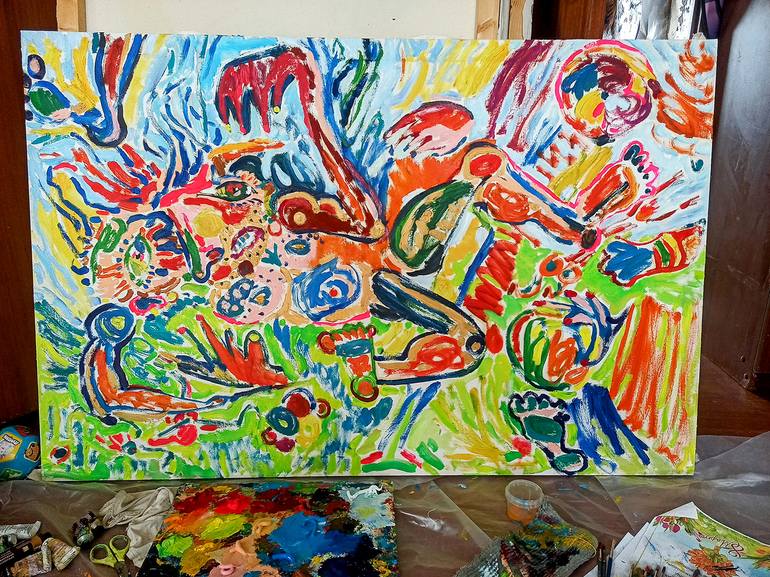 Original Abstract Expressionism Abstract Painting by Marina Klimanova