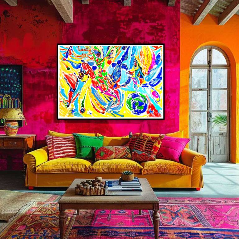 Original Abstract Expressionism Abstract Painting by Klim -