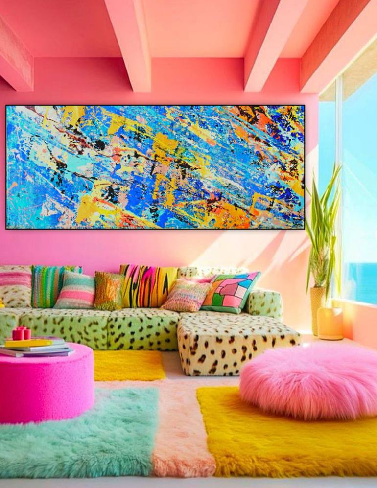 Original Abstract Expressionism Abstract Painting by Klim -