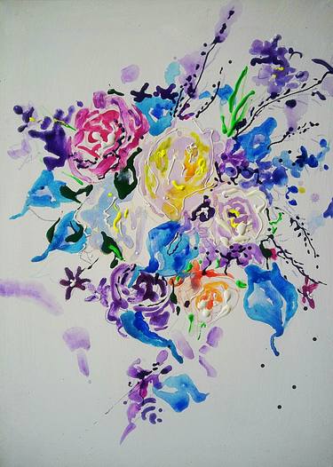 Original Abstract Floral Paintings by Marina Klimanova