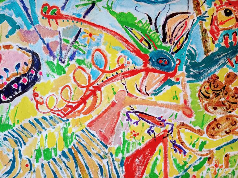 Original Abstract Expressionism Classical Mythology Painting by Klim -