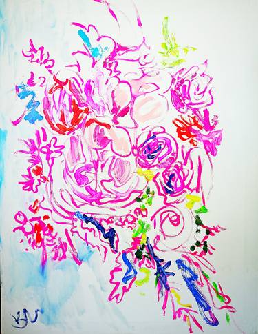 Print of Expressionism Floral Paintings by Marina Klimanova