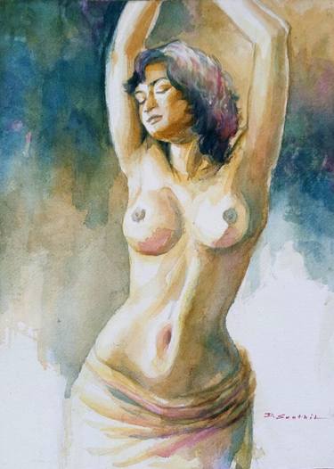 Original Realism Nude Paintings by Senthil nathan