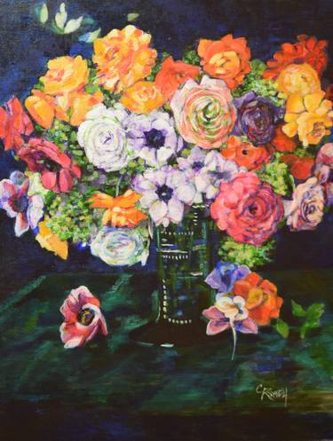 Original Floral Paintings by Claudia Ramey