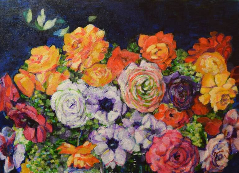 Original Contemporary Floral Painting by Claudia Ramey