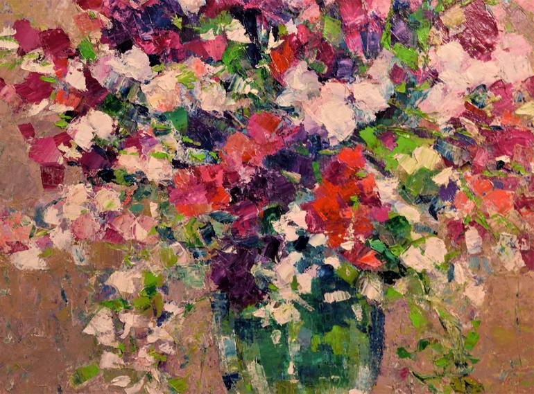 Original Impressionism Floral Painting by Claudia Ramey