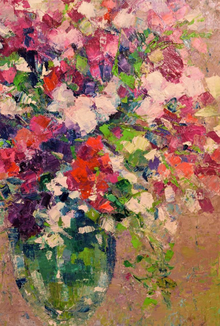 Original Impressionism Floral Painting by Claudia Ramey