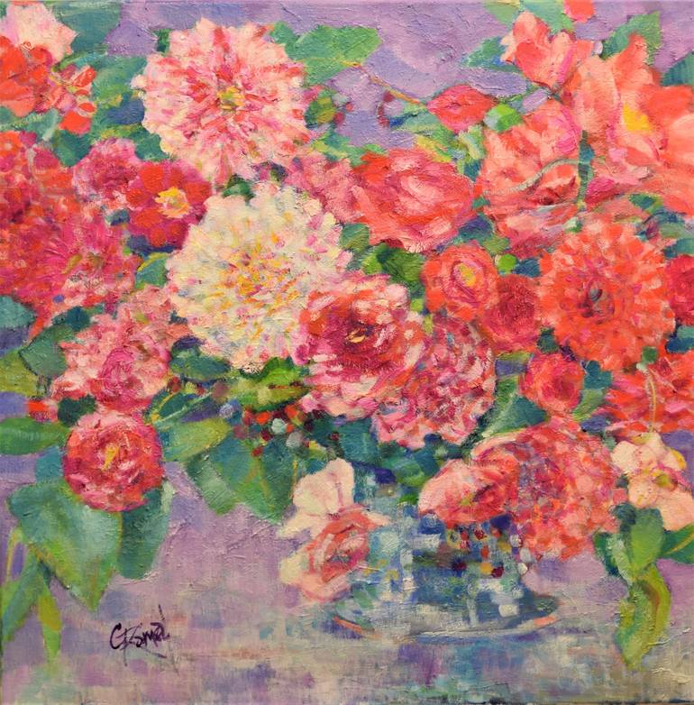 Original Impressionism Floral Painting by Claudia Ramey