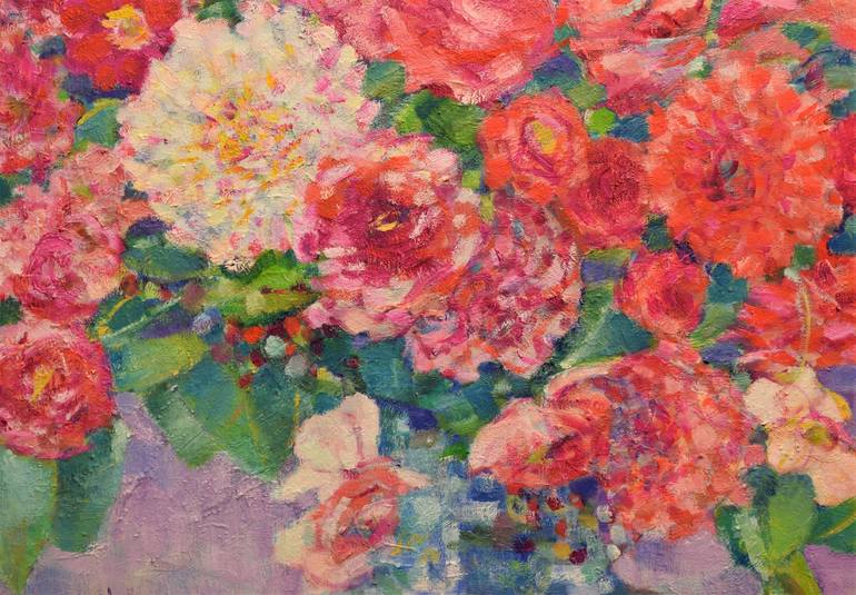 Original Impressionism Floral Painting by Claudia Ramey