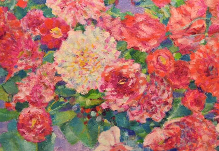 Original Impressionism Floral Painting by Claudia Ramey