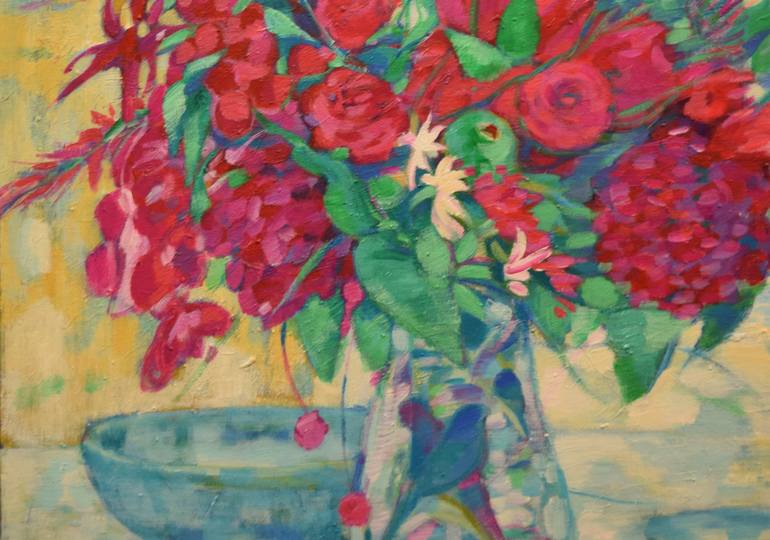 Original Impressionism Floral Painting by Claudia Ramey