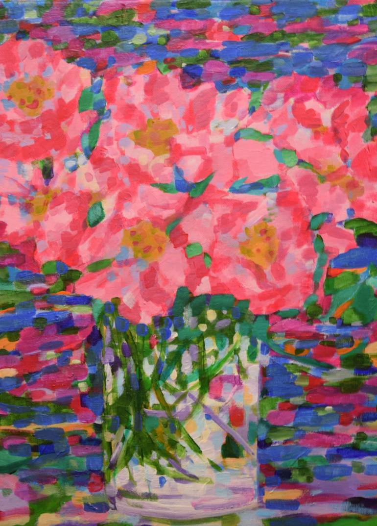 Original Expressionism Floral Painting by Claudia Ramey