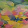I painted this abstract in oils on stretched canvas.  The paints are rich and lustrous and I was inspired by symphonies, beautiful classical music, and also the symphonies of the sounds of life, traffic, children playing outside my window, the steady drum of passing trains, their long whistle.  The sides of the canvas are painted and it is wired for hanging.