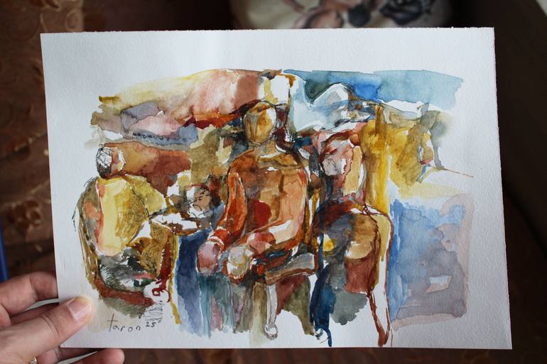 Original Figurative Family Painting by Taron Khachatryan