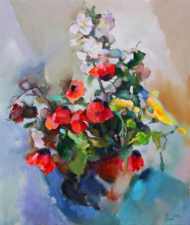 Print of Abstract Expressionism Floral Paintings by Taron Khachatryan