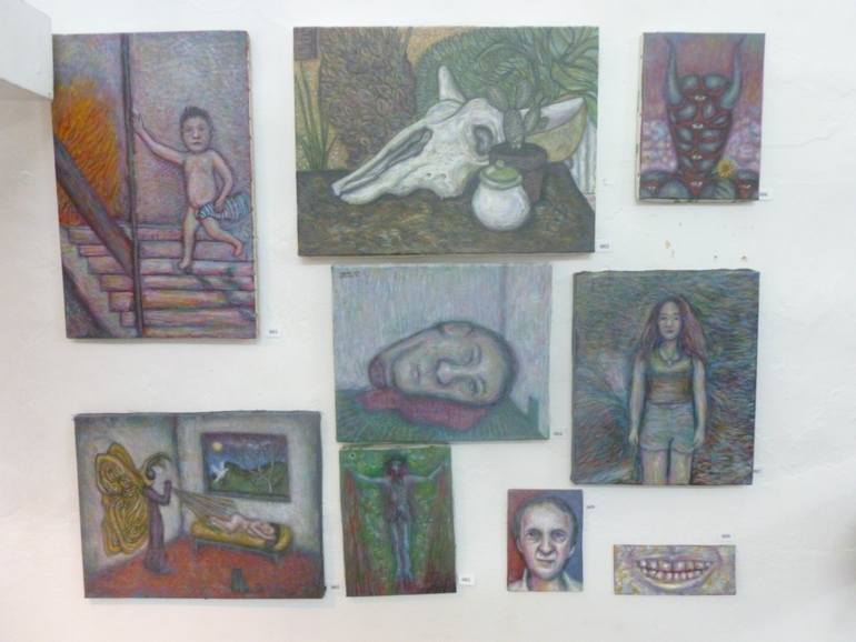 Original Figurative Humor Painting by Carlos Sánchez Becerra
