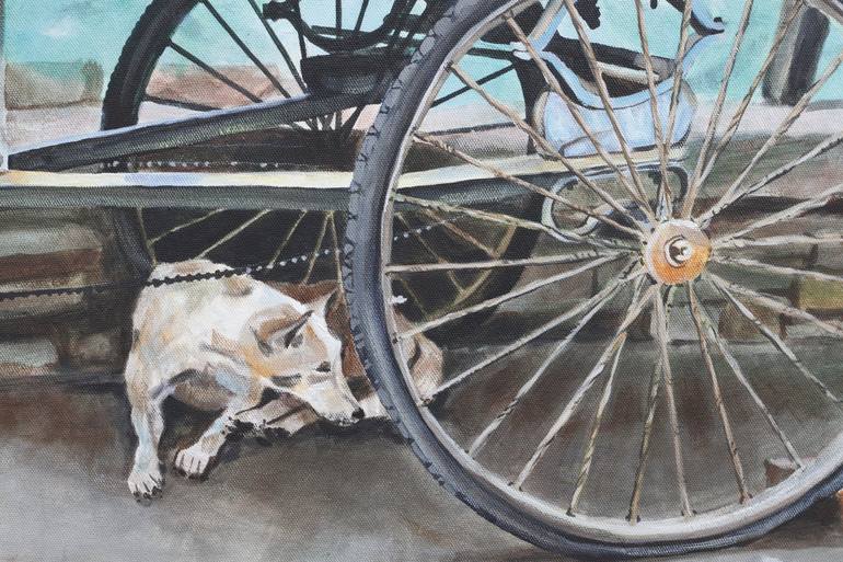 Original Bicycle Painting by Cor Bosman