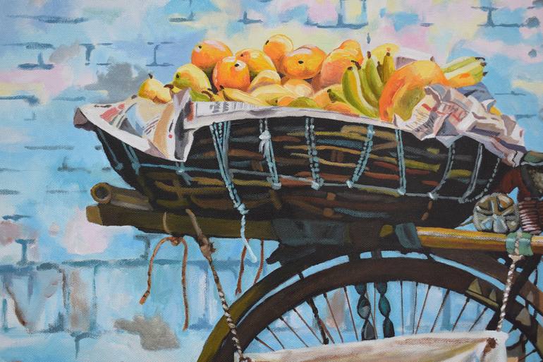 Original Fine Art Bicycle Painting by Cor Bosman