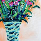 Scraping Through Floral Bouquet II By Artist Cor by Cor Bosman