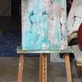 Acrylic texture medium on canvas. large amount of water flowing down known as cataracts falls.