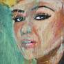 Acrylic and paper on Canvas. Portrait painting She is a modeling girl,but her eyes asking something from you.