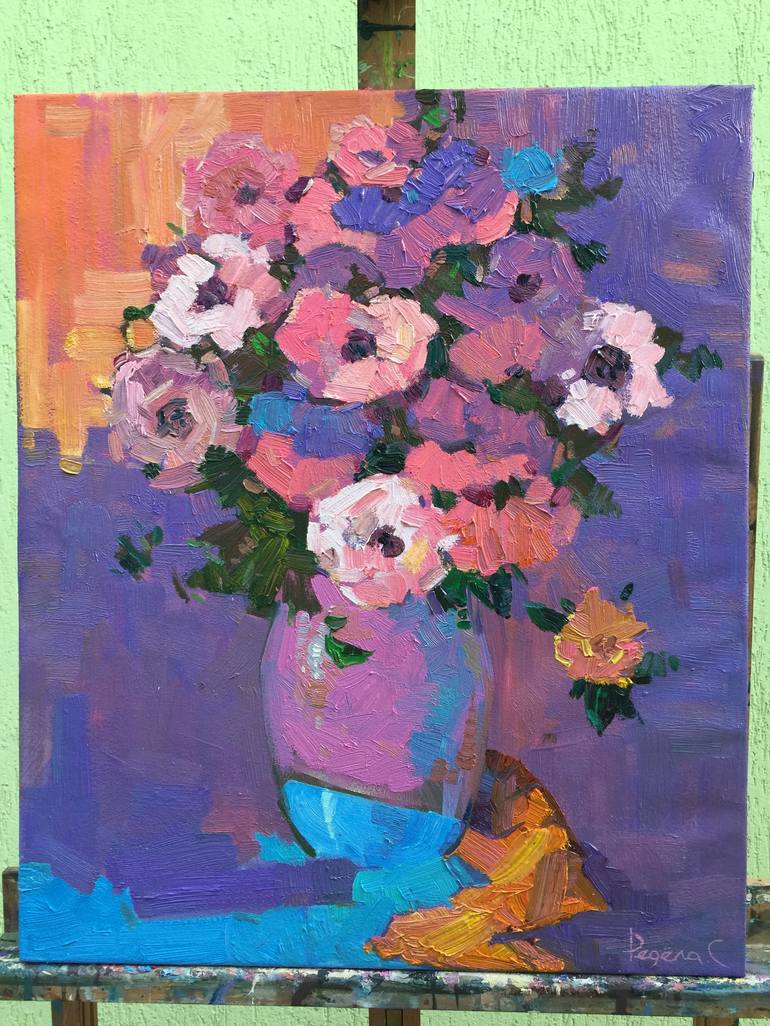 Original Expressionism Floral Painting by Sergey Redyoga