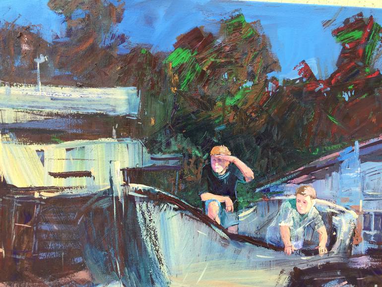 Original Figurative Boat Painting by Sergey Redyoga