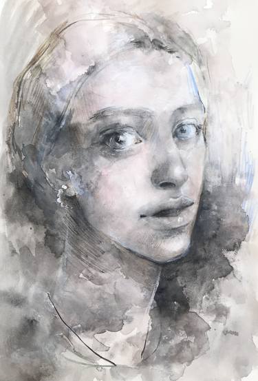 Original Realism Portrait Mixed Media by Ksenia Datsiuk