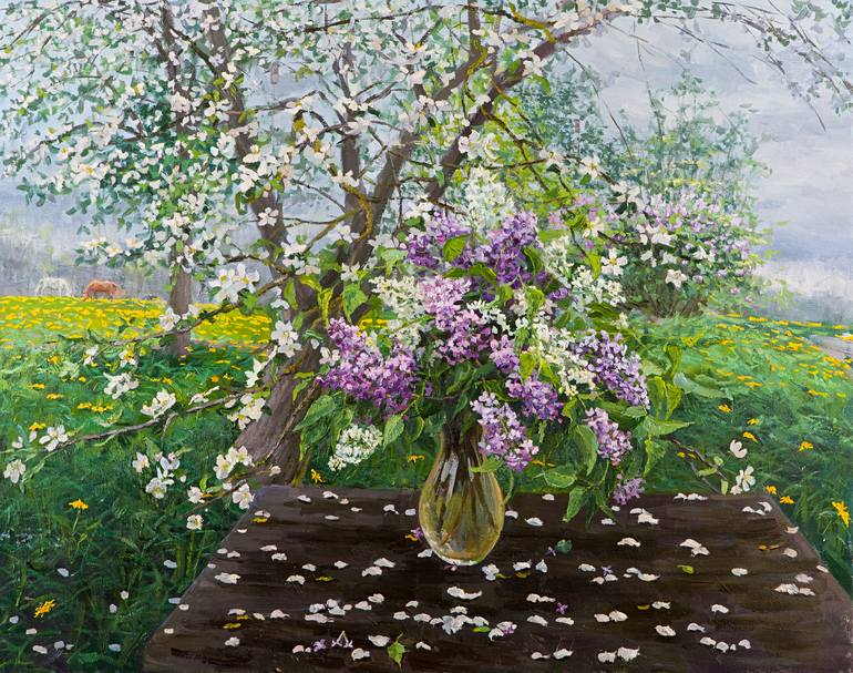 Lilacs Still Life Painting - ReStyleGraphic