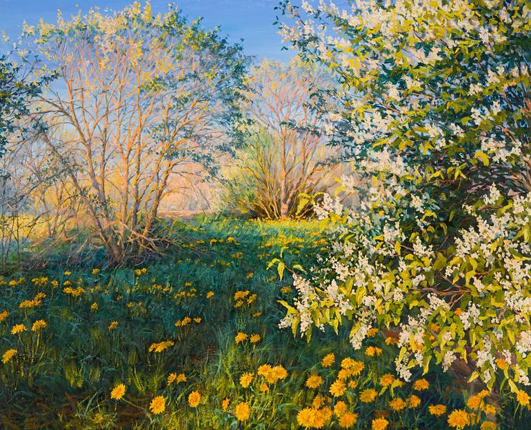 Spring Landscape Painting by Elena Barkhatkova | Saatchi Art