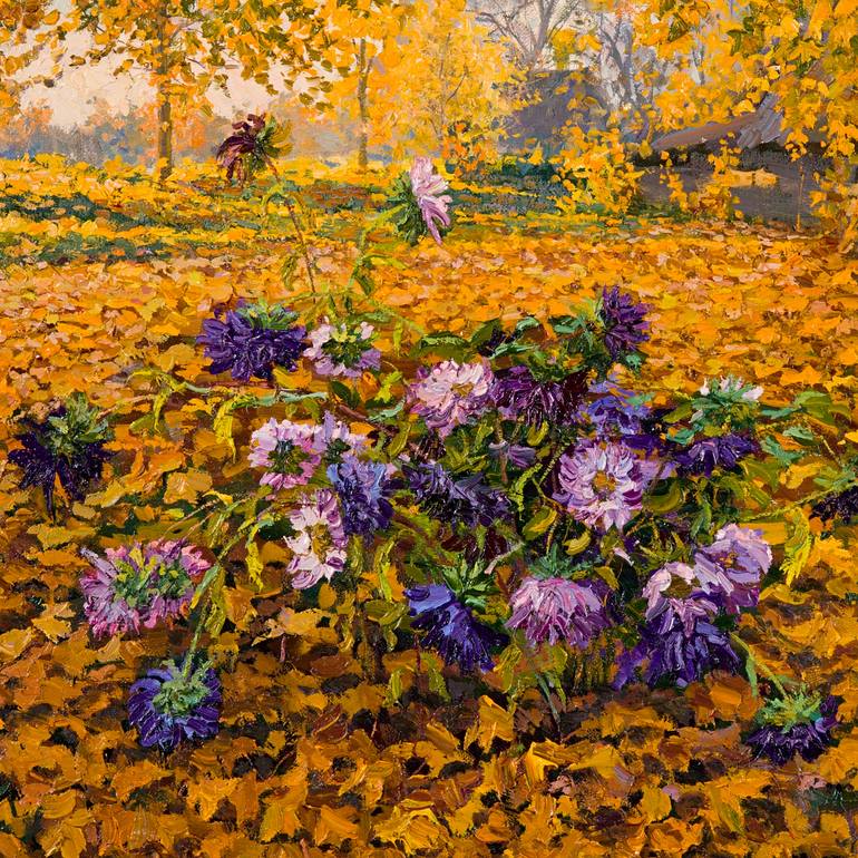 Original Figurative Floral Painting by Elena Barkhatkova